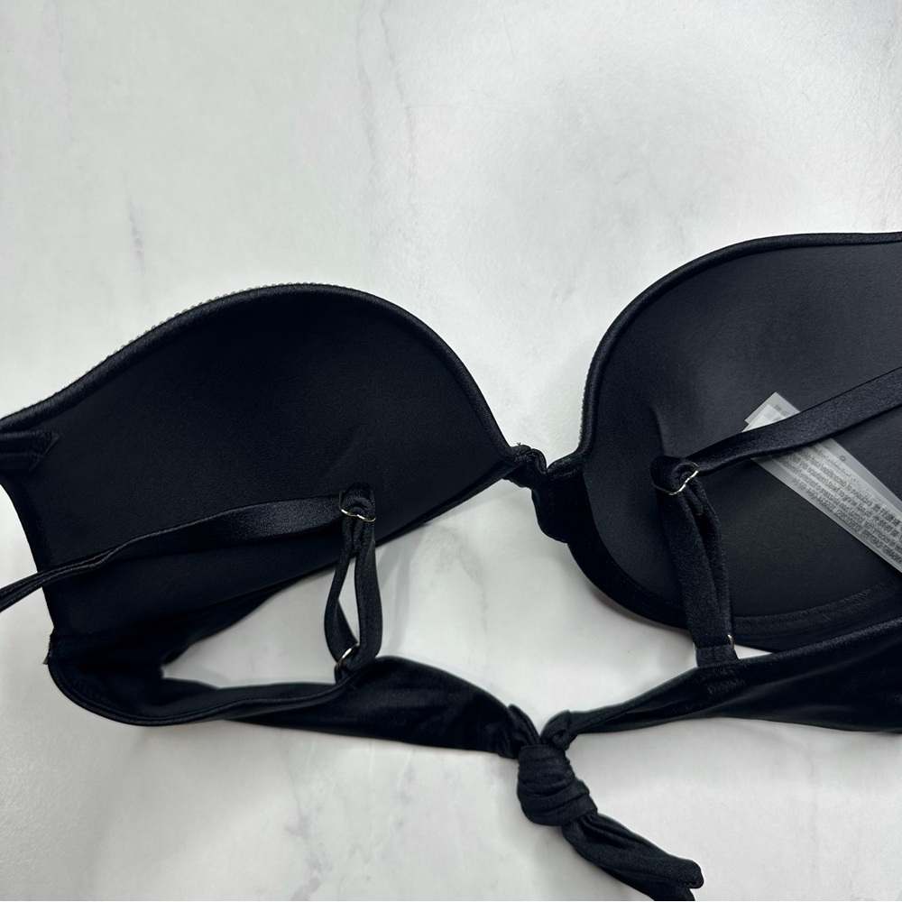 VS Very Sexy Shine Trim Push-Up Bikini Top Black 32C - Picture 9 of 9
